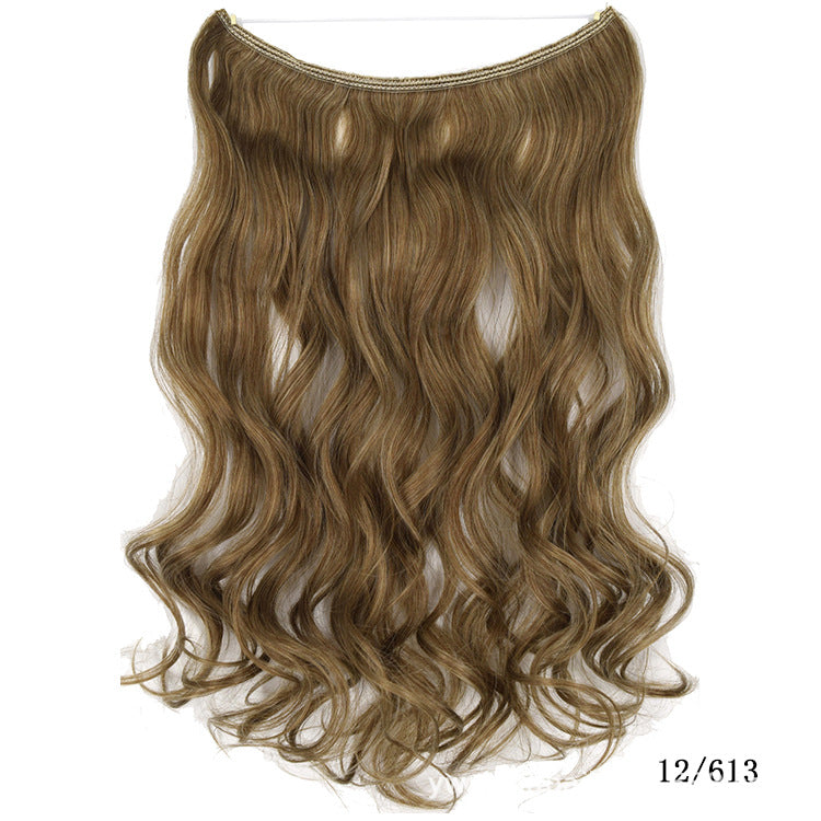 Seamless Hair Extension Wig Set for Women - High-Temperature Fiber, Multiple Colors