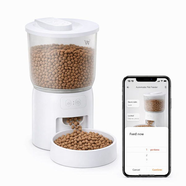 Automatic Pet Feeder 3L Wi-Fi Controlled Food Dispenser for Cats and Dogs