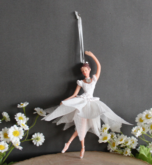 Ballerina Girl Hanging Tabletop Decoration - Festive Resin Ornament