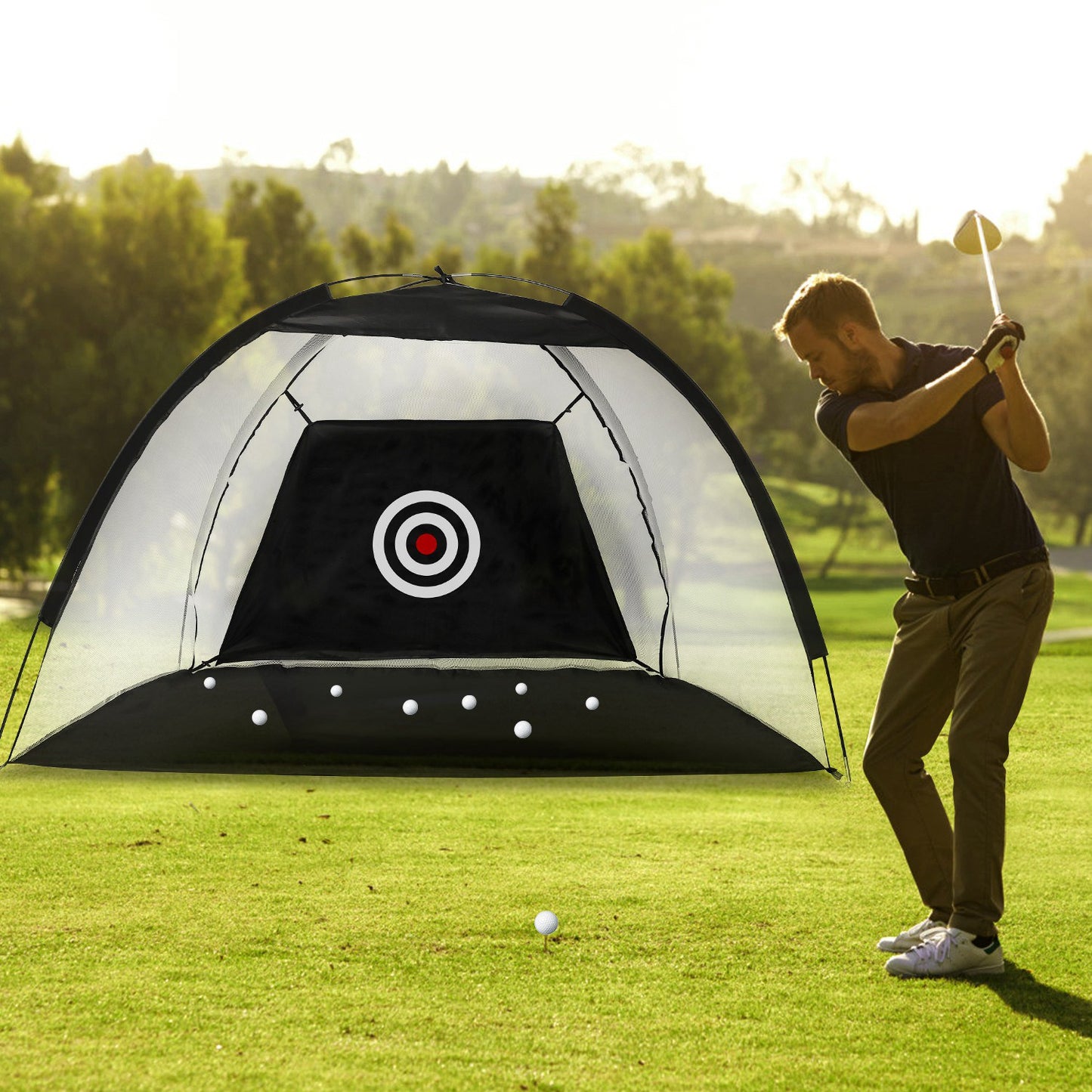 Golf Hitting Net with Target Cloth - Portable Indoor/Outdoor Practice