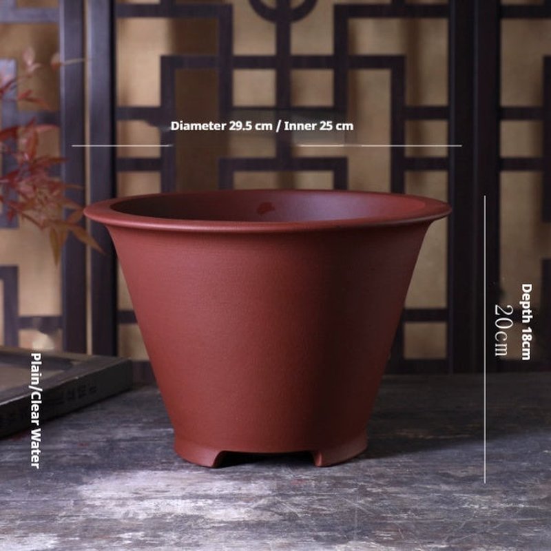 Chinese Style Flower Pot for Desktop Decor - Magnolia, Autumn, Plain