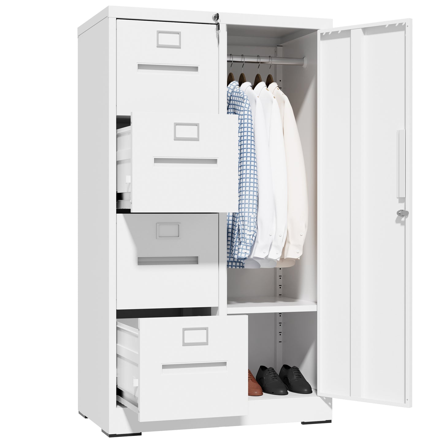 Metal Storage Vertical Filing Cabinet With Lock, Steel File Locker 4