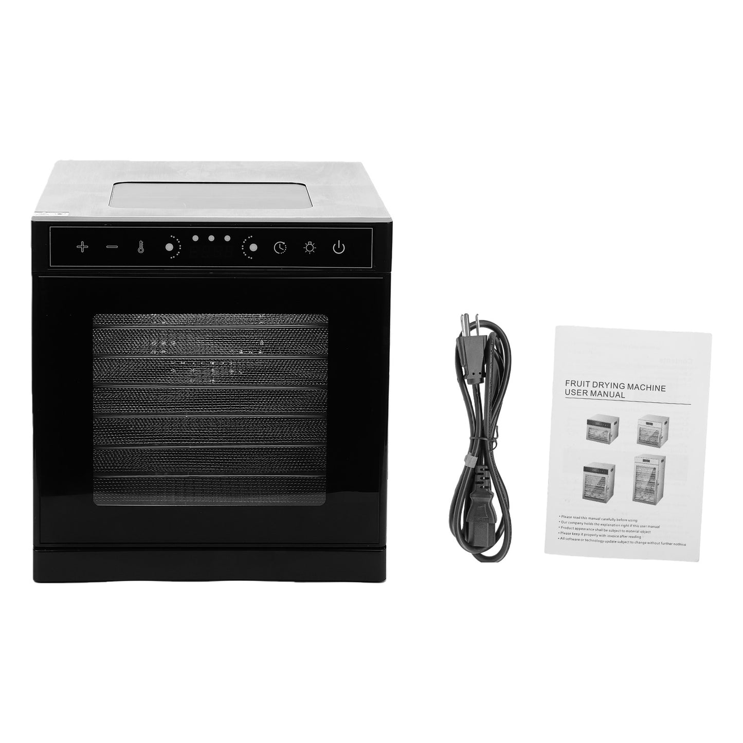 Food Dehydrator With Viewing Window, 8 Stainless Steel Trays Dryer,