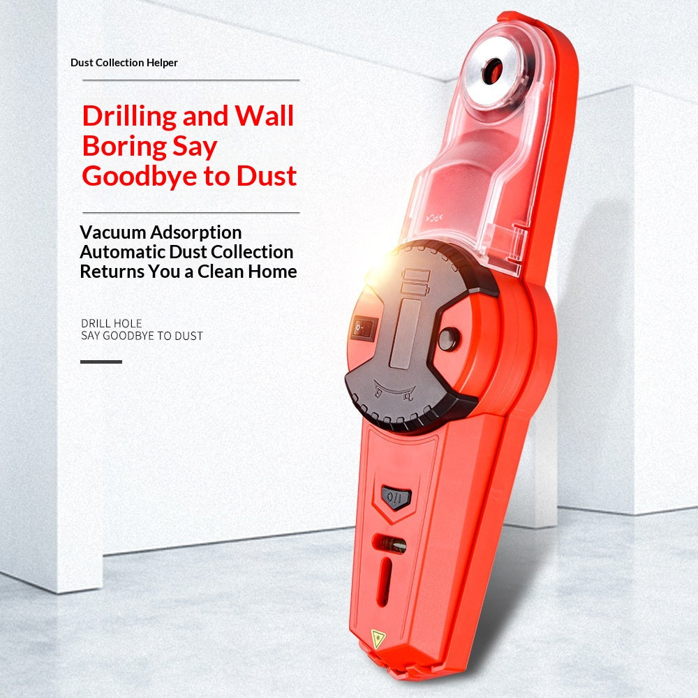Electric Drill Dust Collector for Cordless & Impact Drills - Red