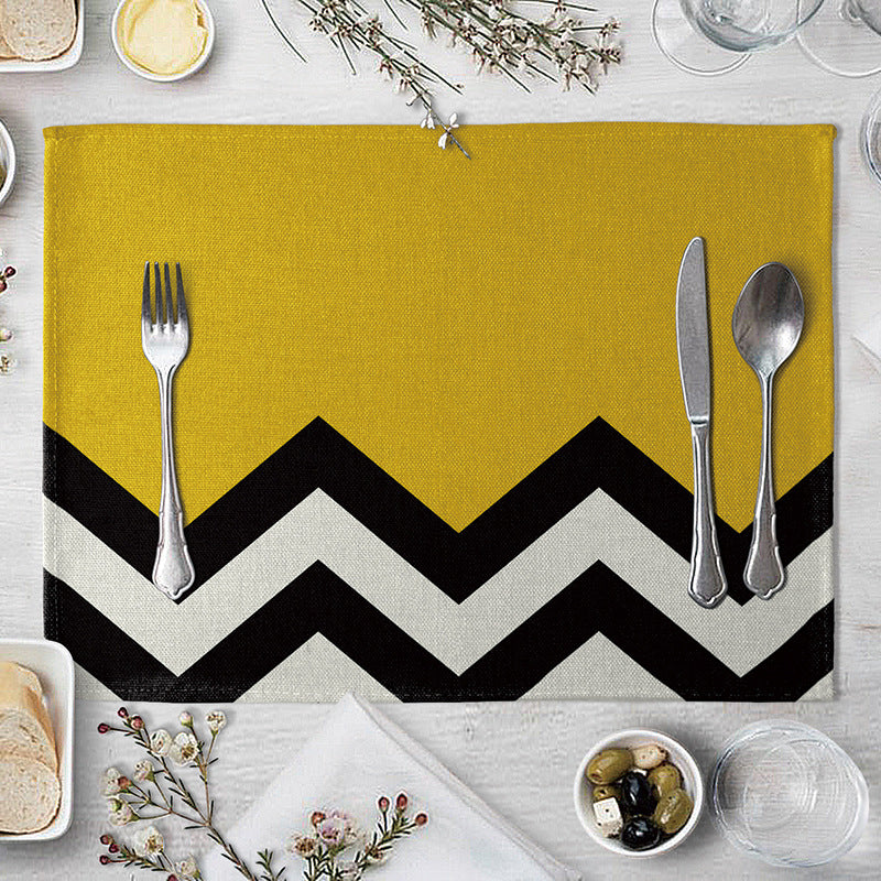 Geometric Pattern Dinner Placemats Set of 4 - Kitchen Table Decor