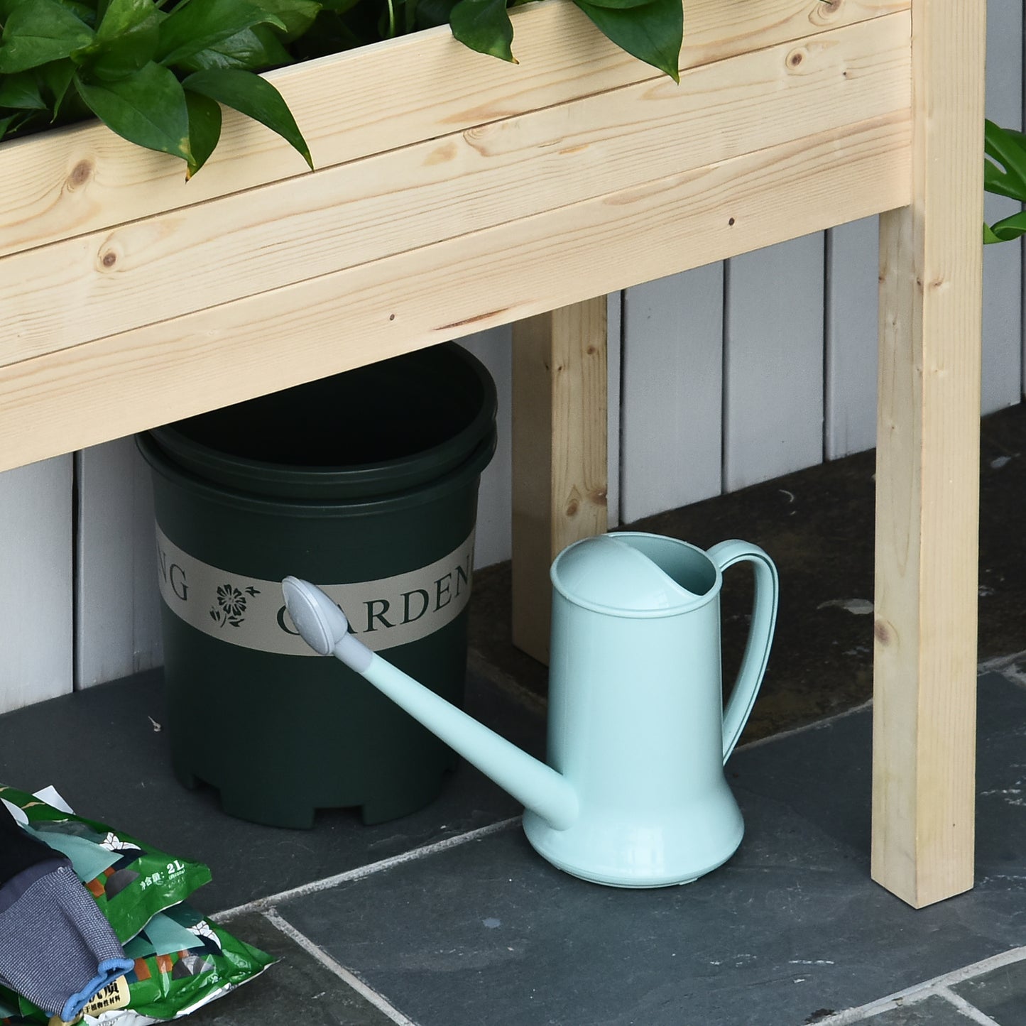 Raised Wooden Garden Bed with Legs for Vegetables Herbs Flowers - Natural Finish, 830x80x440 mm