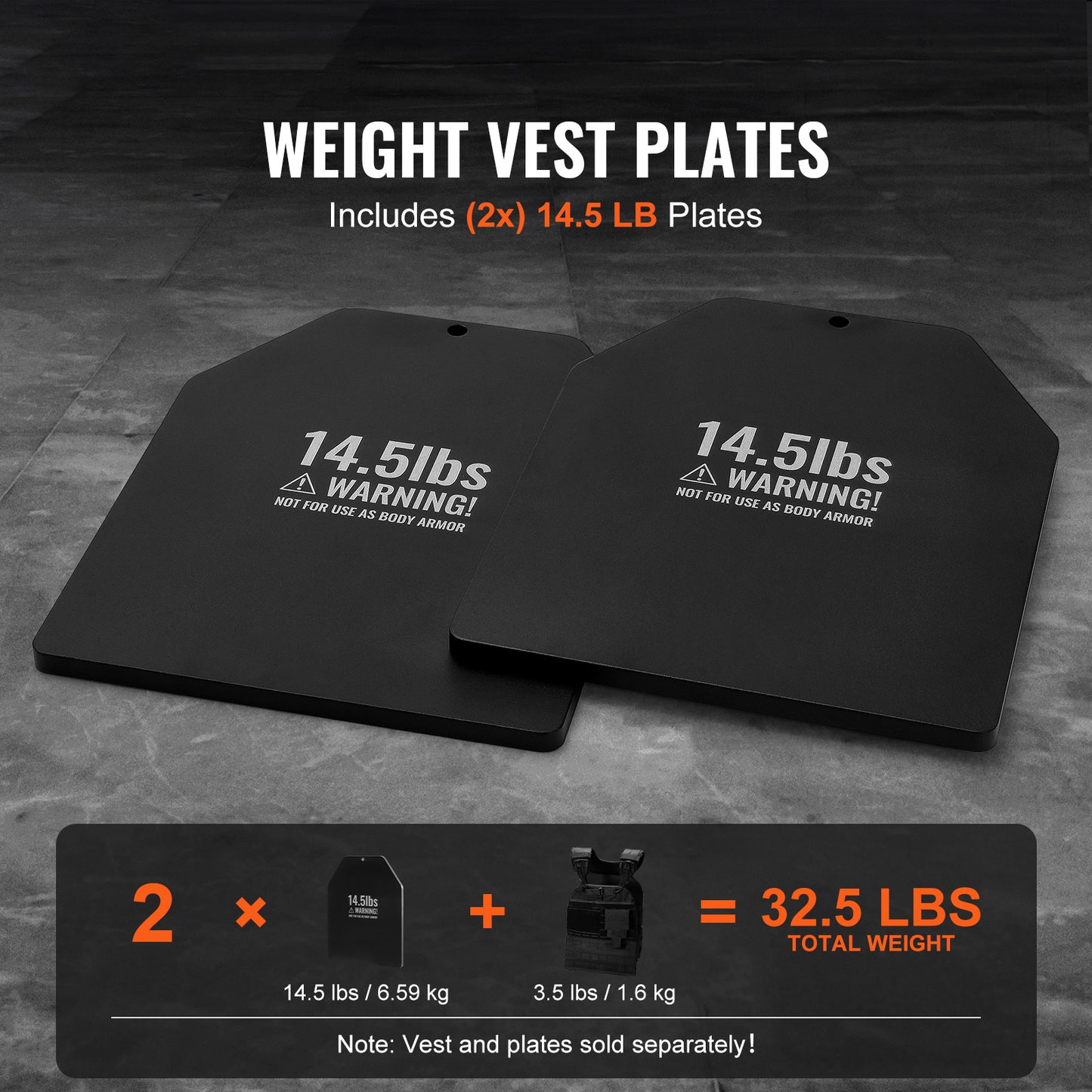 Weight Plate Sets 14.5 LB Steel Plates for Strength Training & CrossFit