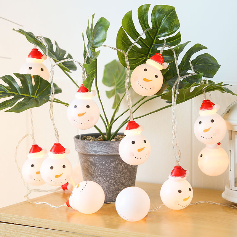 LED Christmas String Lights Decorative Holiday Light Ropes with Snowman & Santa Variants