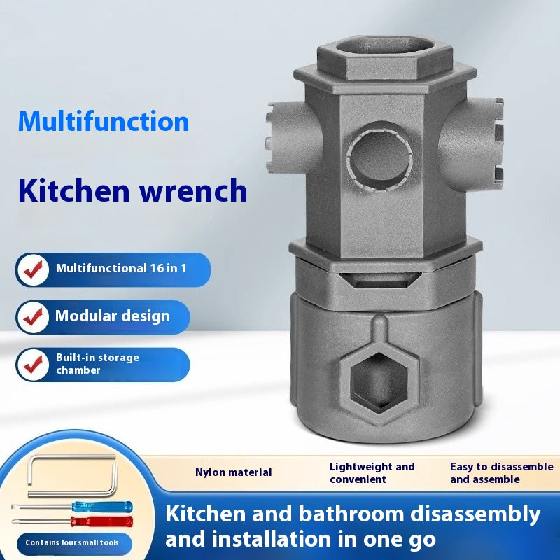 16-in-1 Multifunctional Kitchen & Bathroom Wrench - Home & Garden Tool