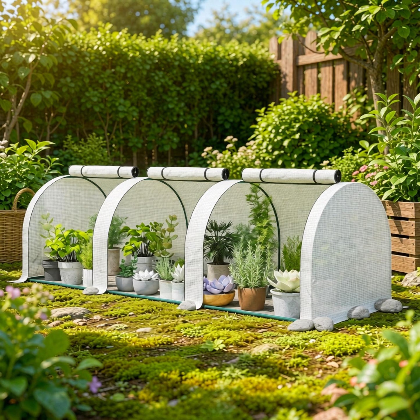 Portable Greenhouse for Outdoor Garden - Walk-In Plant Shelter with Zippered Doors