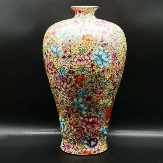 Ceramic Vase Home Decor - Chinese Style, 38x23cm, Colorful