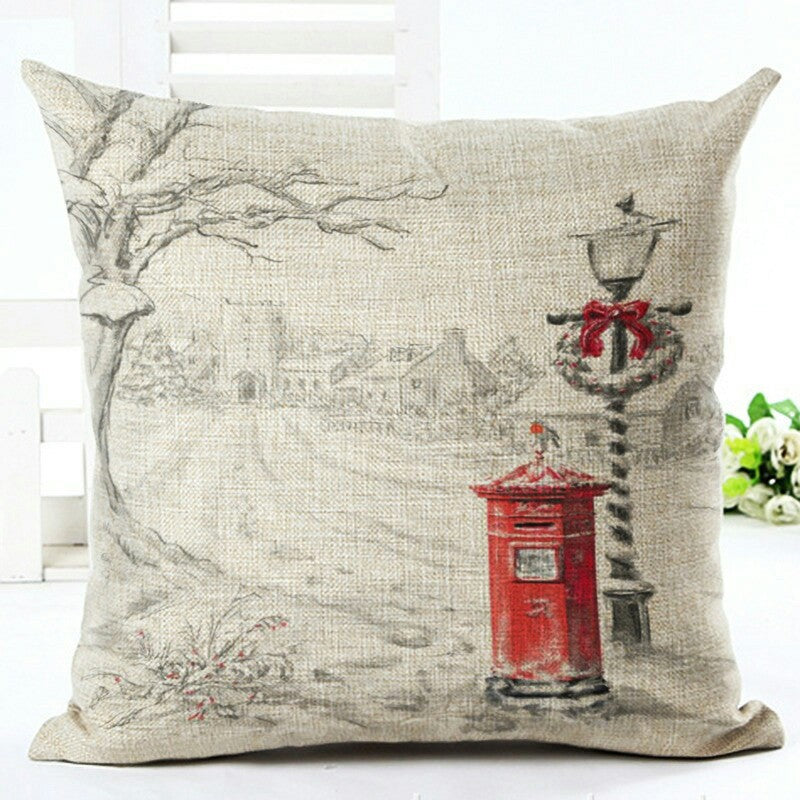 Christmas Santa Claus Pillowcase Cushion Cover - Festive Home Decor 45x45cm