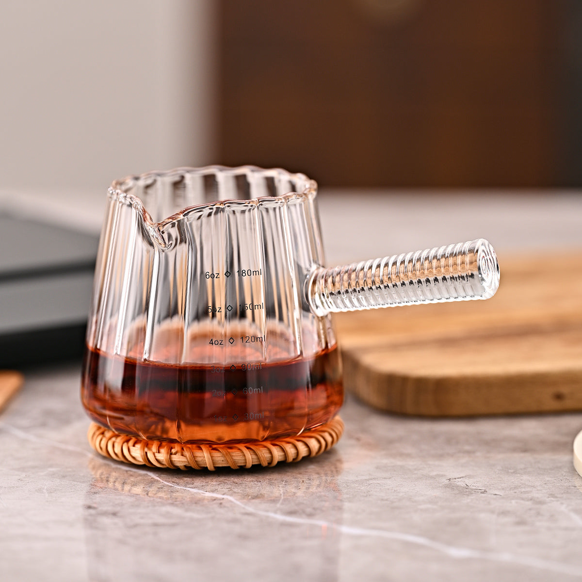 180ml Mini Coffee Cup with Glass Handle - Italian Style