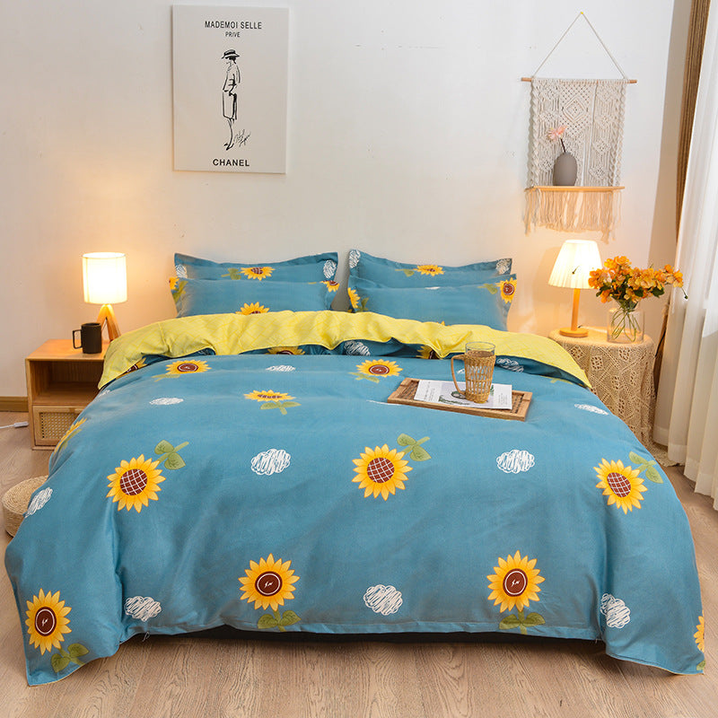 Pure Cotton Bedding Set - Multiple Sizes & Styles, Soft & Comfortable