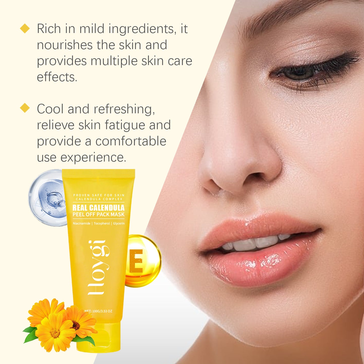 Calendula Extract Peel-Off Face Mask for Deep Pore Cleansing & Brightening