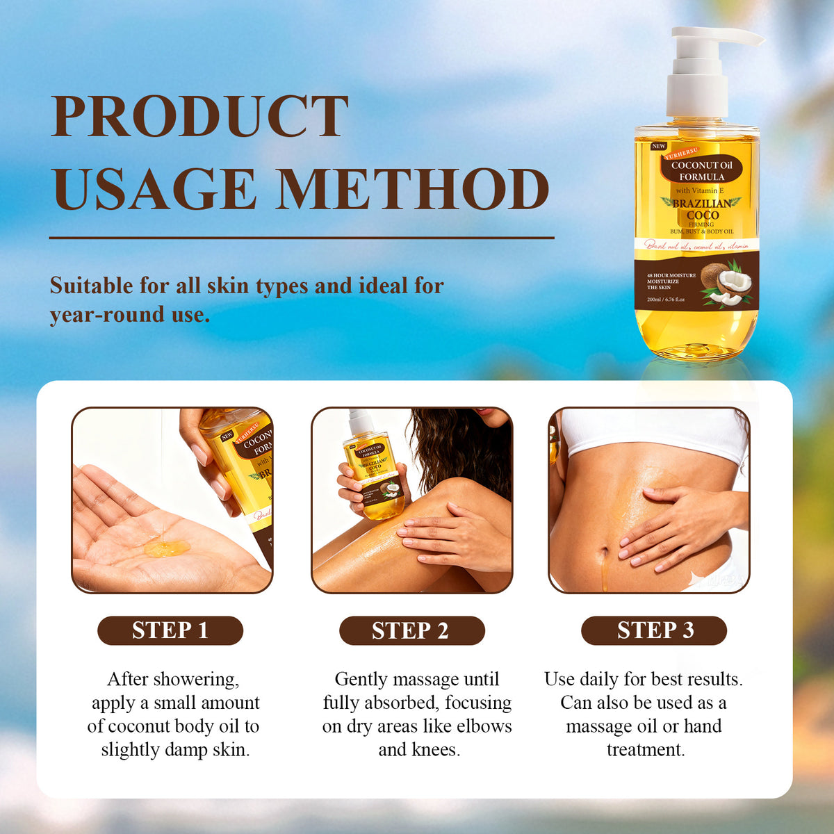 Nourishing Massage Oil with Coconut - 200ml