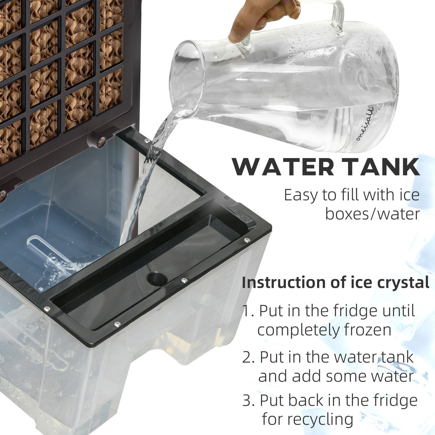 3-in-1 Portable Evaporative Air Cooler with Remote, Oscillating, Timer - Black
