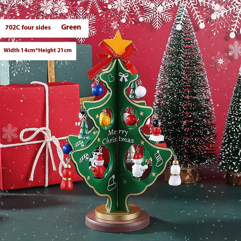 Mini 3D Wooden Christmas Tree Decorations - DIY Holiday Home Decor