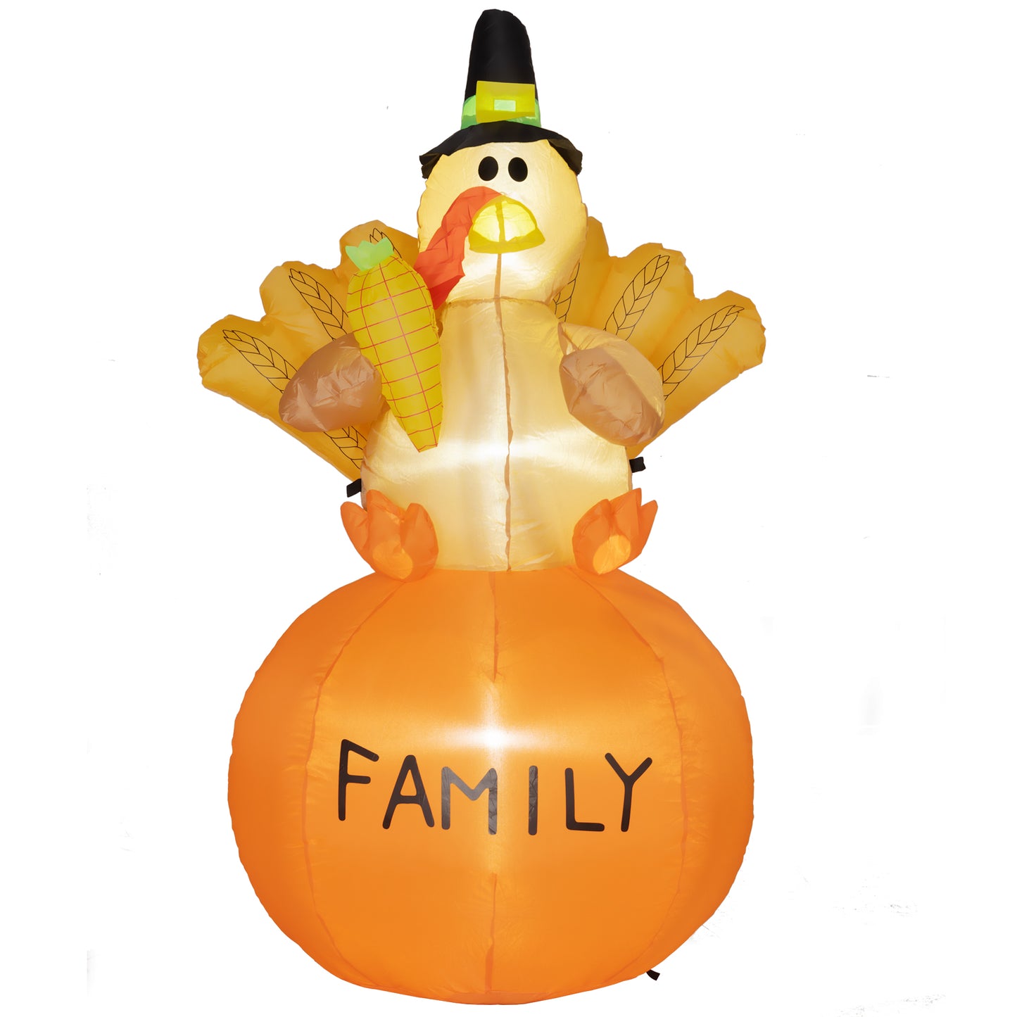 Inflatable Thanksgiving Turkey with LED Lights - 4.9ft Outdoor Display