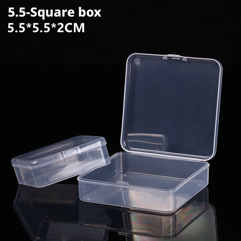 Manicure Storage Box - Transparent PP Nail Tool Organizer 5.5x5.5x2cm