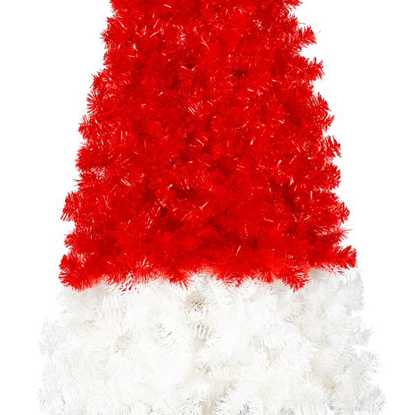 6FT LED Lighted Santa Hat Shaped Artificial Christmas Tree