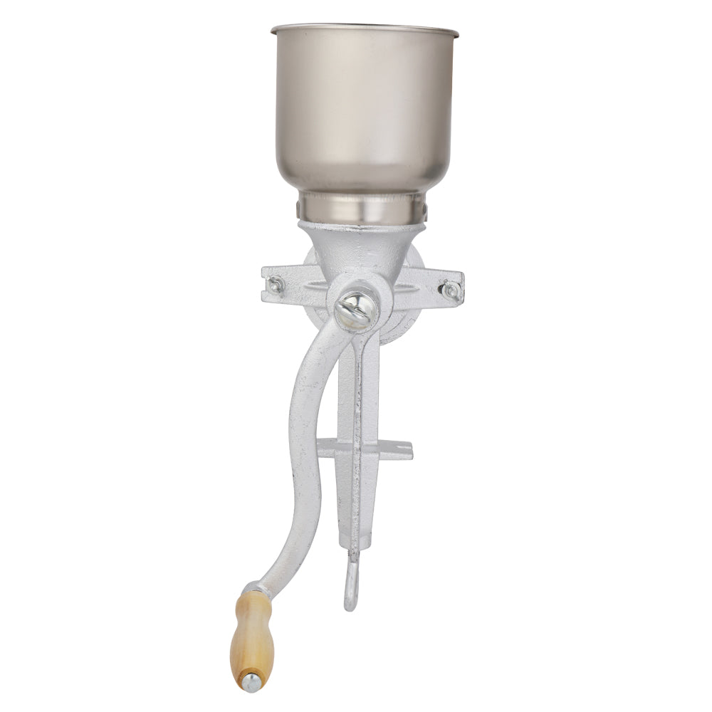 Silver Stainless Steel Hand Grain Grinder for Home Use - Adjustable & Durable