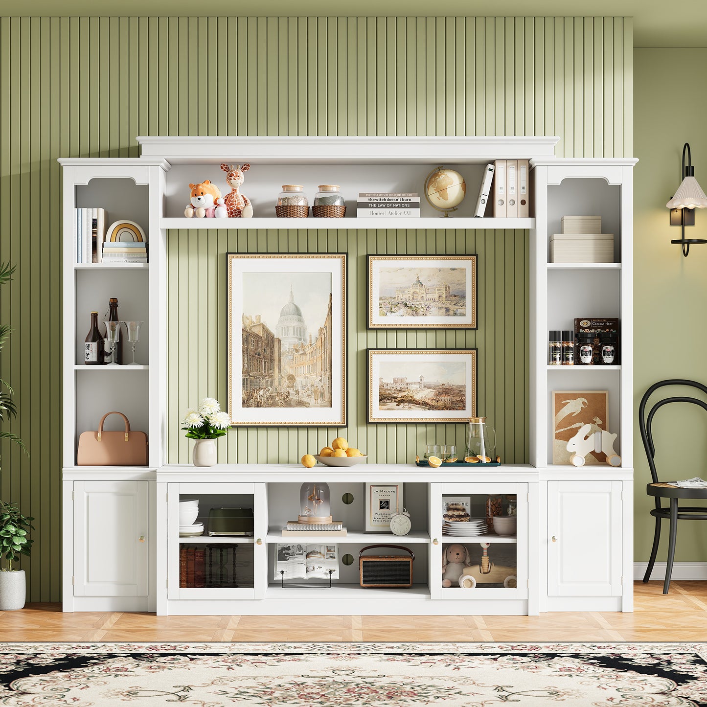All-in-One Modern TV Stand With Bookcase For TVs Up To 65-inch,