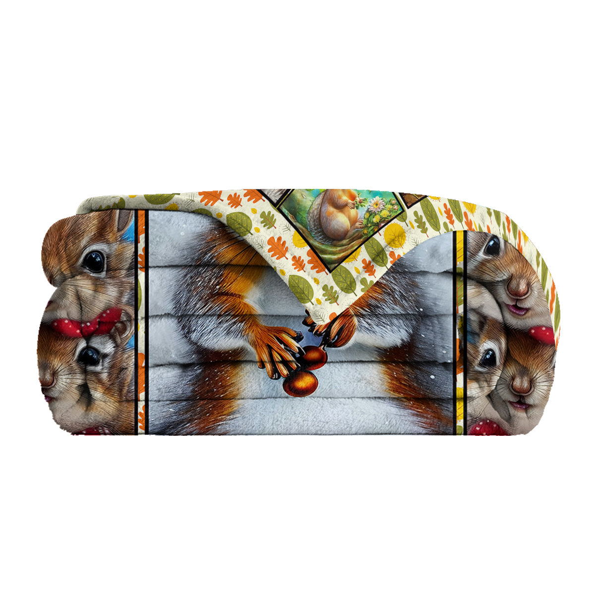 Cute Cartoon Squirrel Printed Blanket - Soft Fleece, 150x200cm