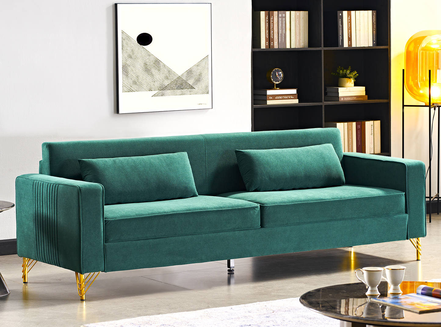 Aesthetic 85.8 Velvet Sofas For Living Room, 3 Seater Couch With