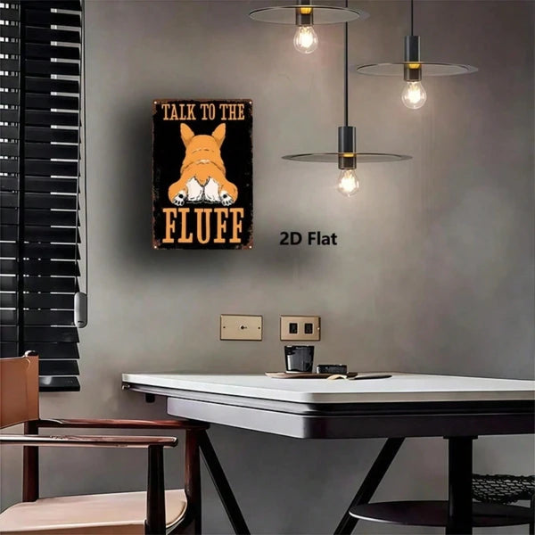 Corgi Dog Butt Metal Wall Sign - 8x12 Inch Decorative Art