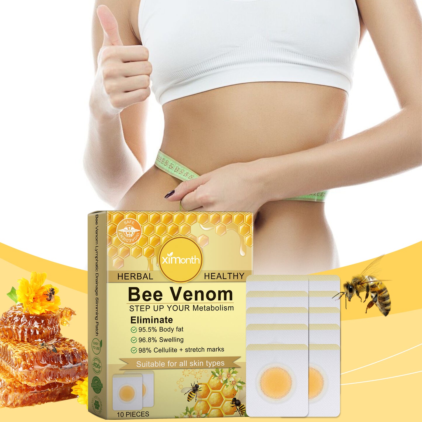 Bee Venom Slimming Patch - Body Shaping & Metabolism Support - 10 Count