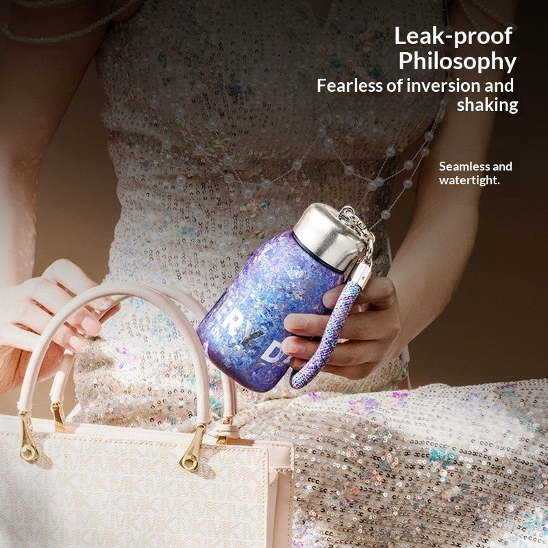 Insulated Water Bottle with Titanium Interior - Compact, Portable, Keeps Drinks Hot or Cold