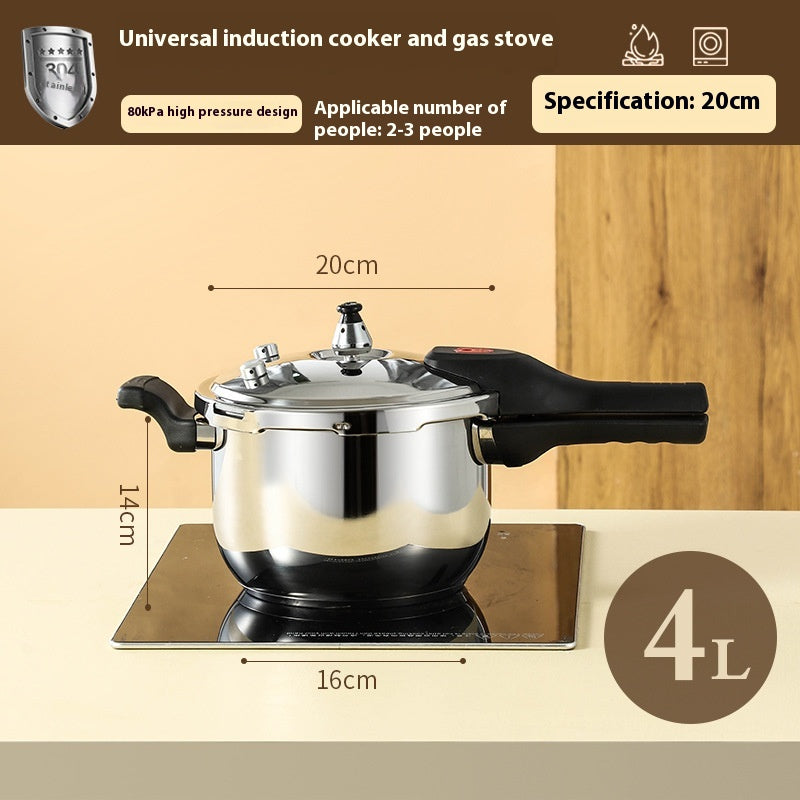 Universal Stainless Steel Pressure Cooker with Double Bottom & Handle - Large Capacity