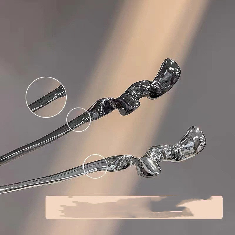 Retro Metal Hairpin for Hair Accessories - Silver & Gun Black Styles