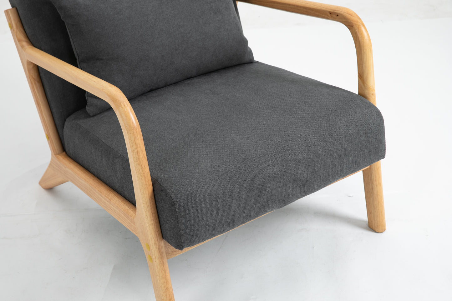 Mid Century Modern Accent Chair - Antique Grey Upholstered