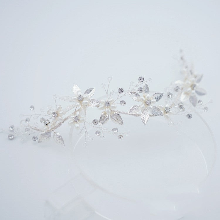 Silver Imitation Pearl Wedding Headband