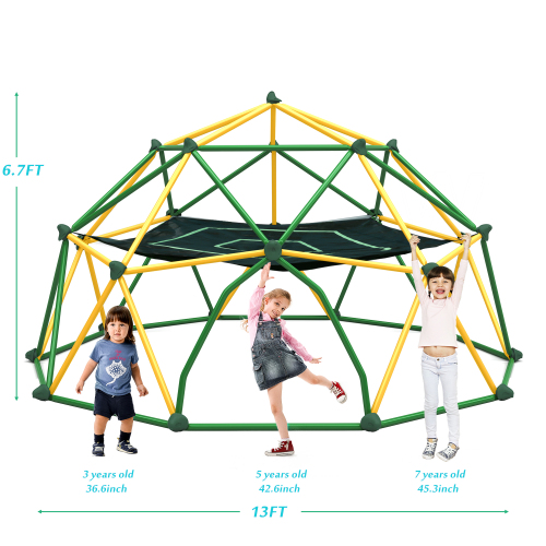 13-Foot Geometric Dome Climber Play Center with Hammocks