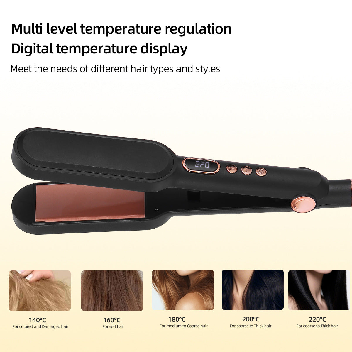 Multi-Setting Ceramic Hair Straightener with Temperature Control