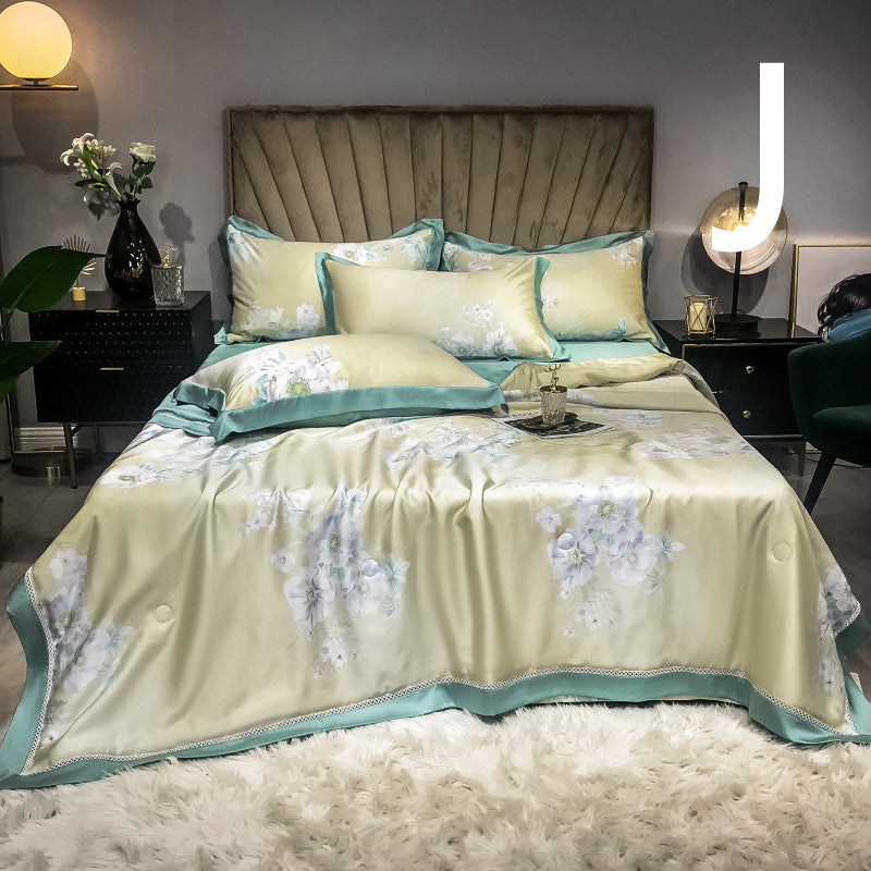 Tencel Summer Quilt Set - Breathable Air-Conditioning Bedding 4-Piece