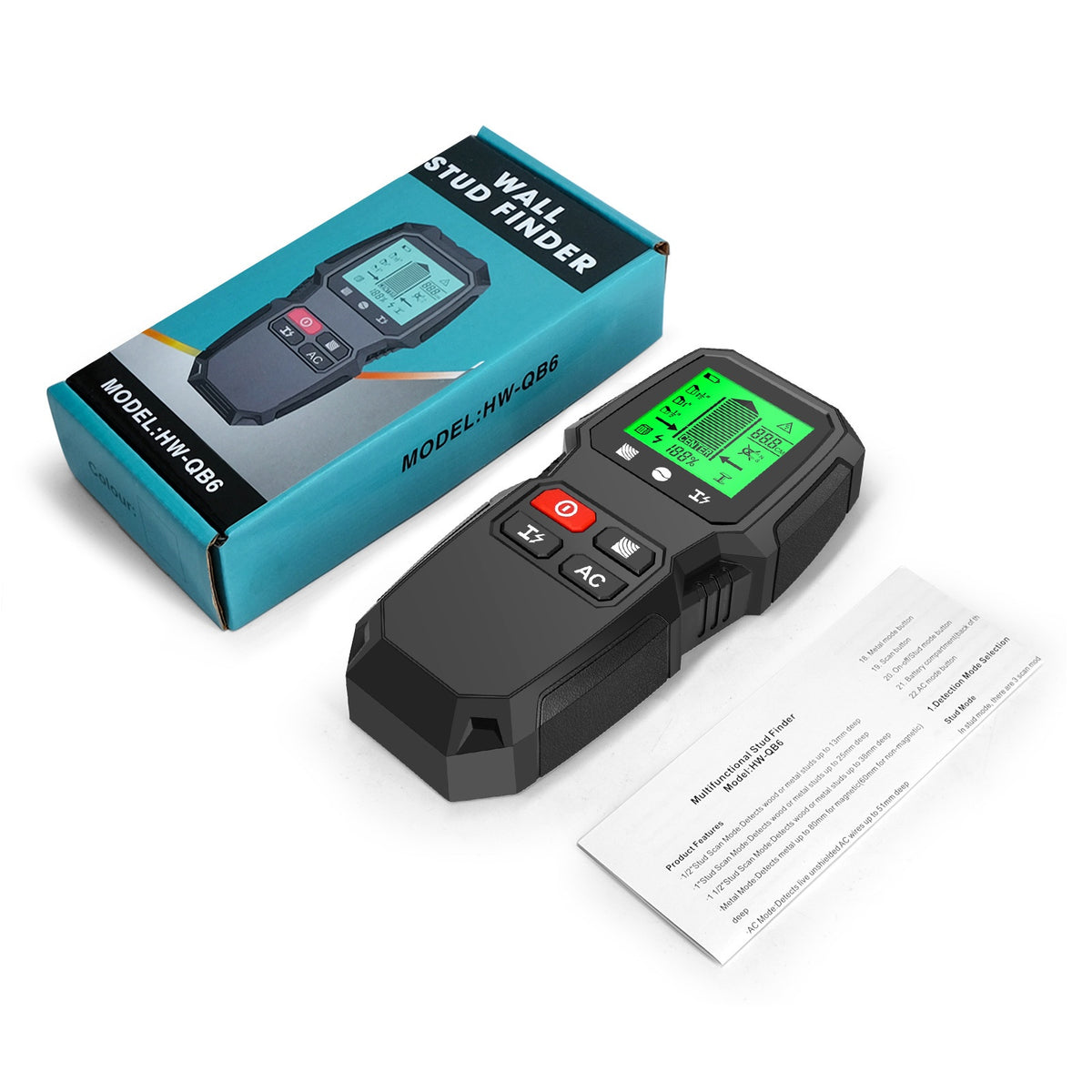 5-in-1 Wall Detector Wall Metal Wood Wire Scanner Measuring Instrument
