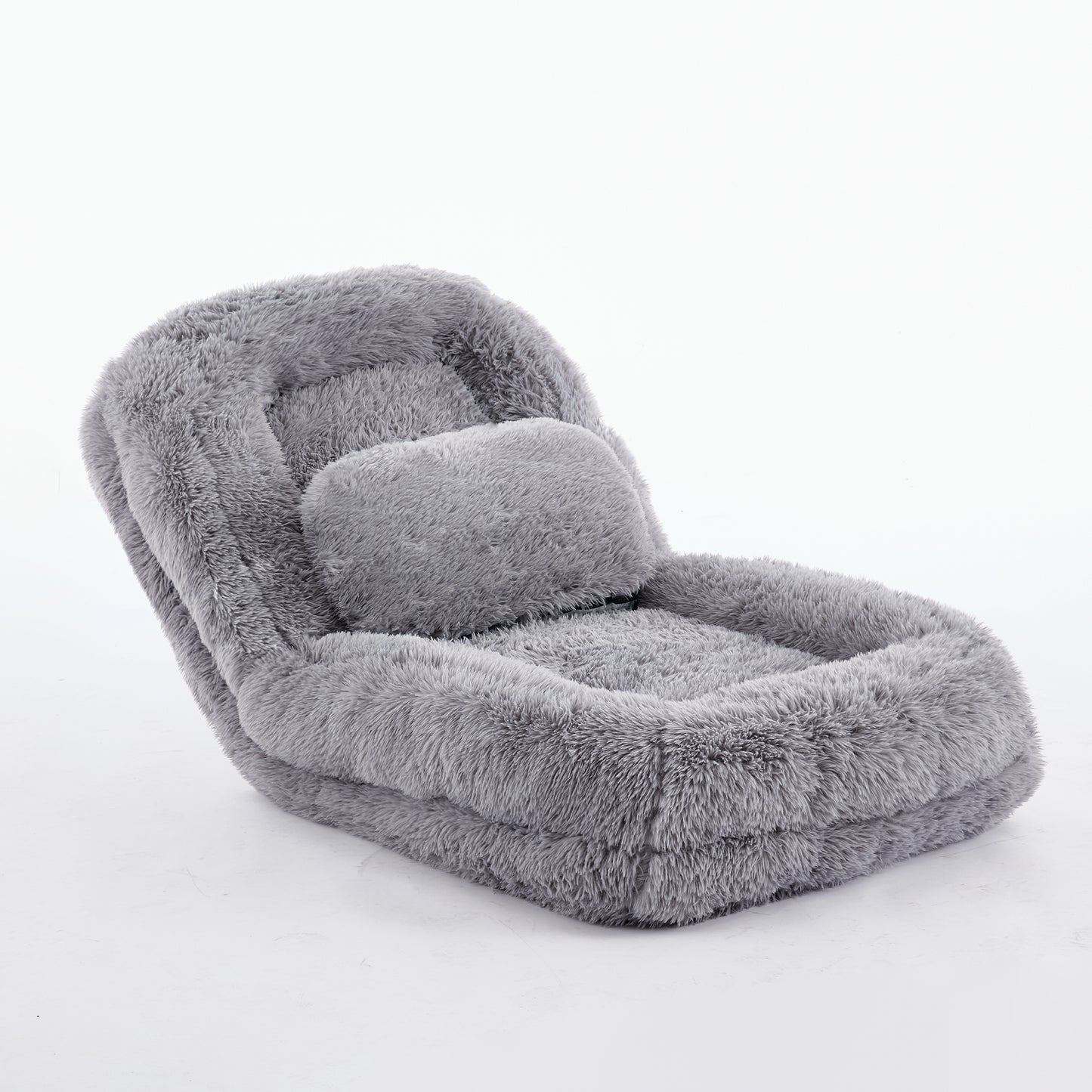5-Position Adjustable Human Dog Bed & Lazy Sofa - Light Gray
