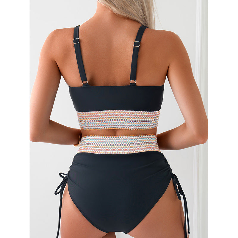 High Waisted Two-Piece Bikini Set with Tummy Control