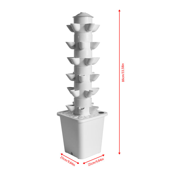 Indoor Hydroponic Planting System - Vertical Tower Garden for 30 Plants, White