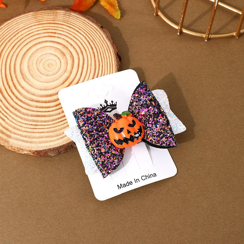 Halloween Hair Barrettes - Spooky Ghost, Pumpkin & Spider Hair Clips