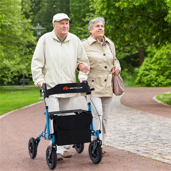 All-Terrain Rollator Walker with 9.5-Inch Wheels & Adjustable Height