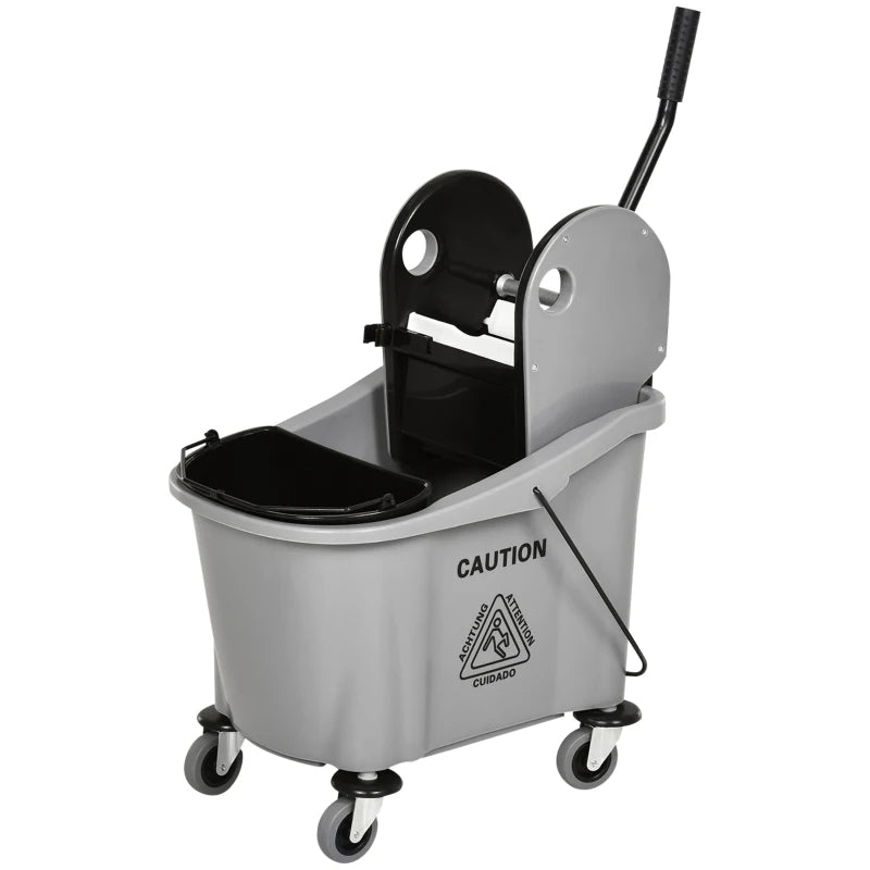 9.5 Gallon 38 Quart Mop Bucket With Wringer Cleaning Cart, 4 Moving