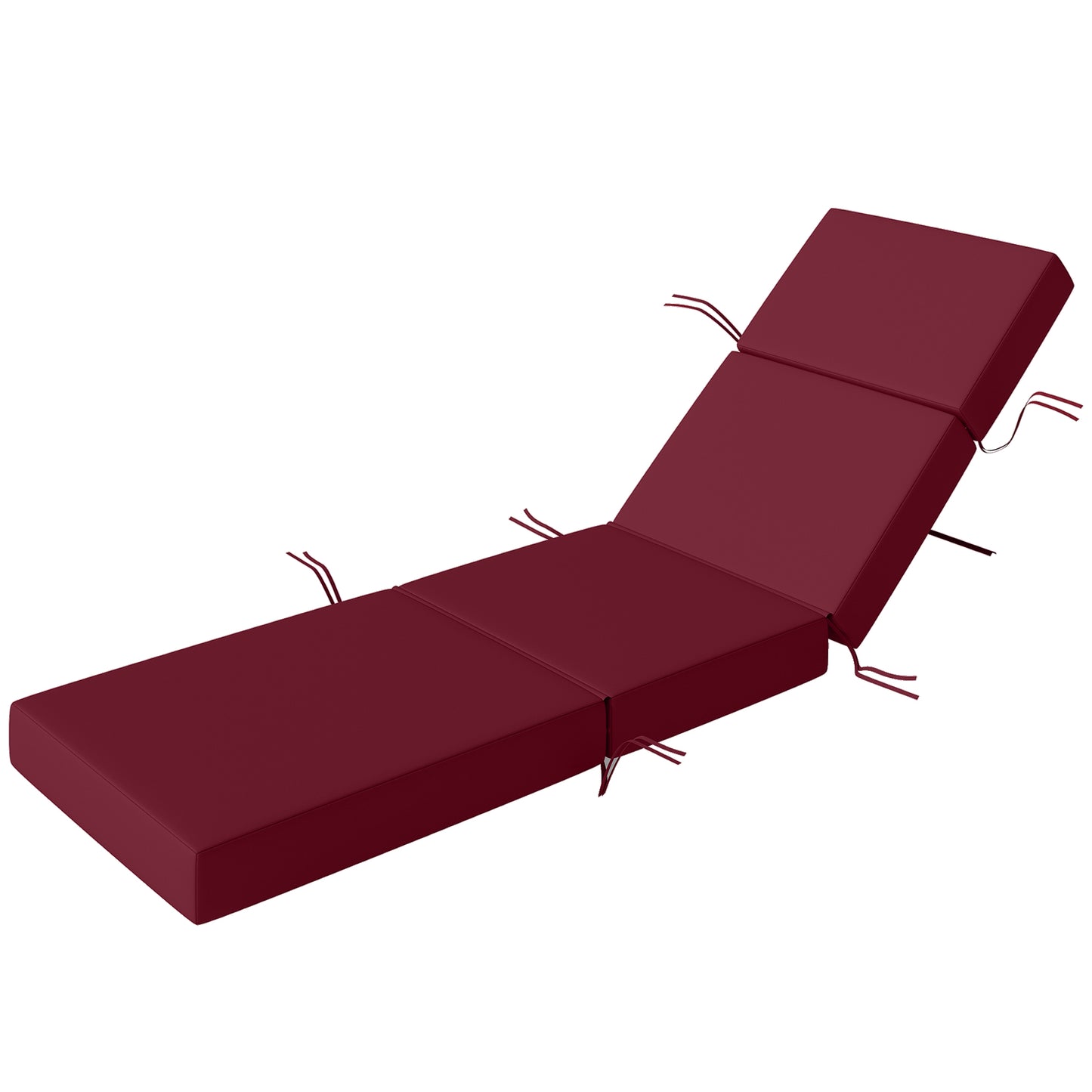 Outdoor Lounge Chair Cushion - 4" Thick, Weather-Resistant, Red, 21" x 72"