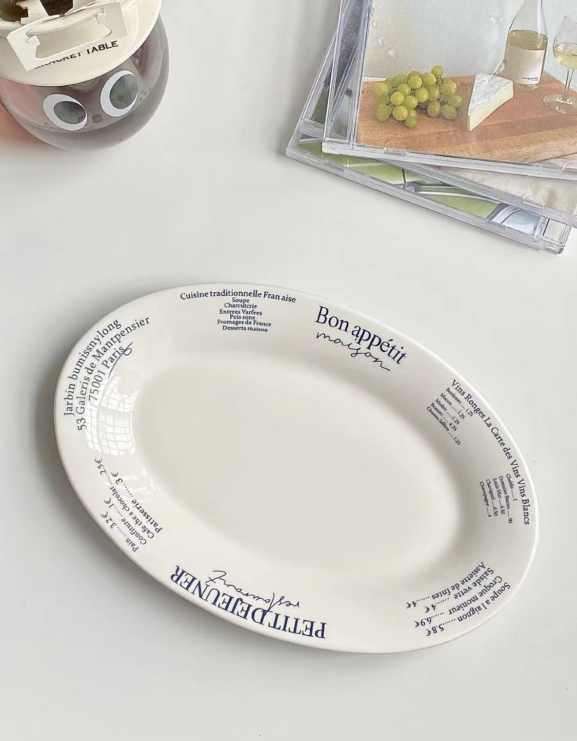 Ceramic Dessert Plate Set - Oval, 8 & 9 Inch, Dish for Breakfast & Dessert