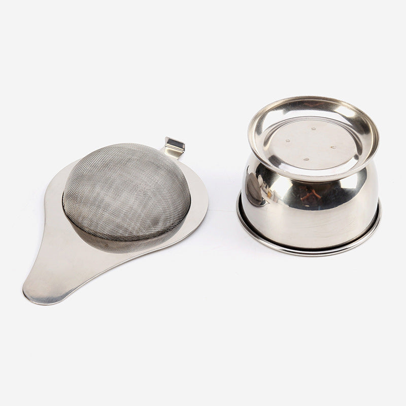 Stainless Steel Tea Strainer with Bracket Chinese Style Kitchen Utensil