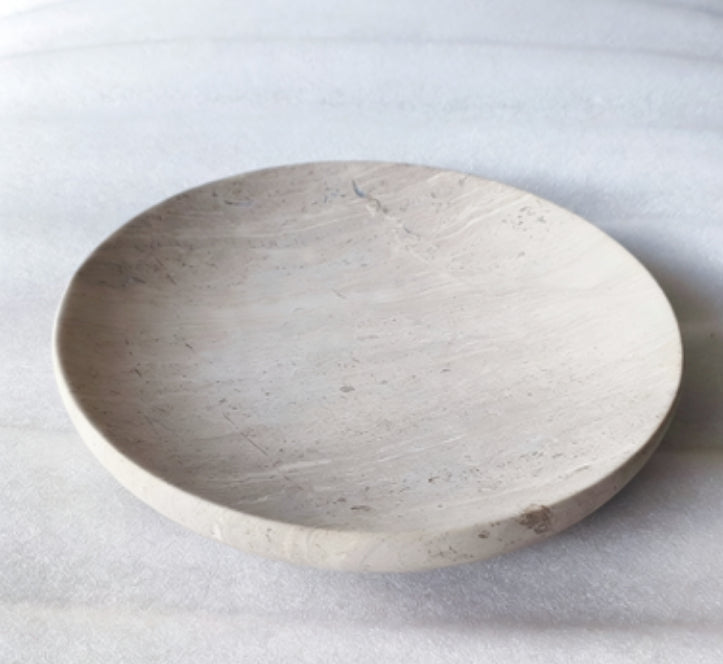 Marble Wood Grain Curved Tray for Home Storage and Decor
